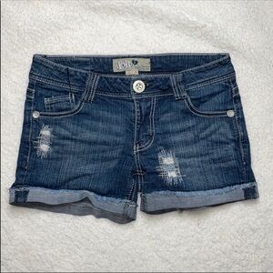 Denim Jeans Shorts Distressed Cut Off Size 3 Stretch